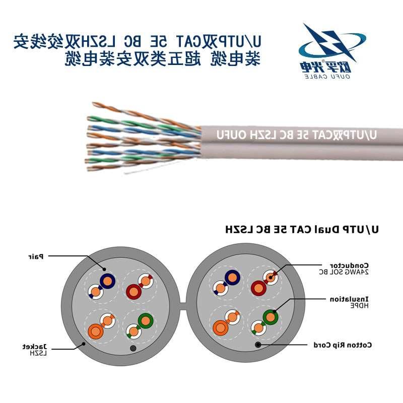 张掖市U/UTP超五类双4对非屏蔽电缆(24AWG)
